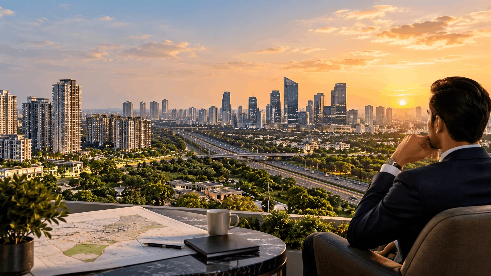 Investor comparing Gurgaon investment locations including Sohna, New Gurgaon and major growth corridors