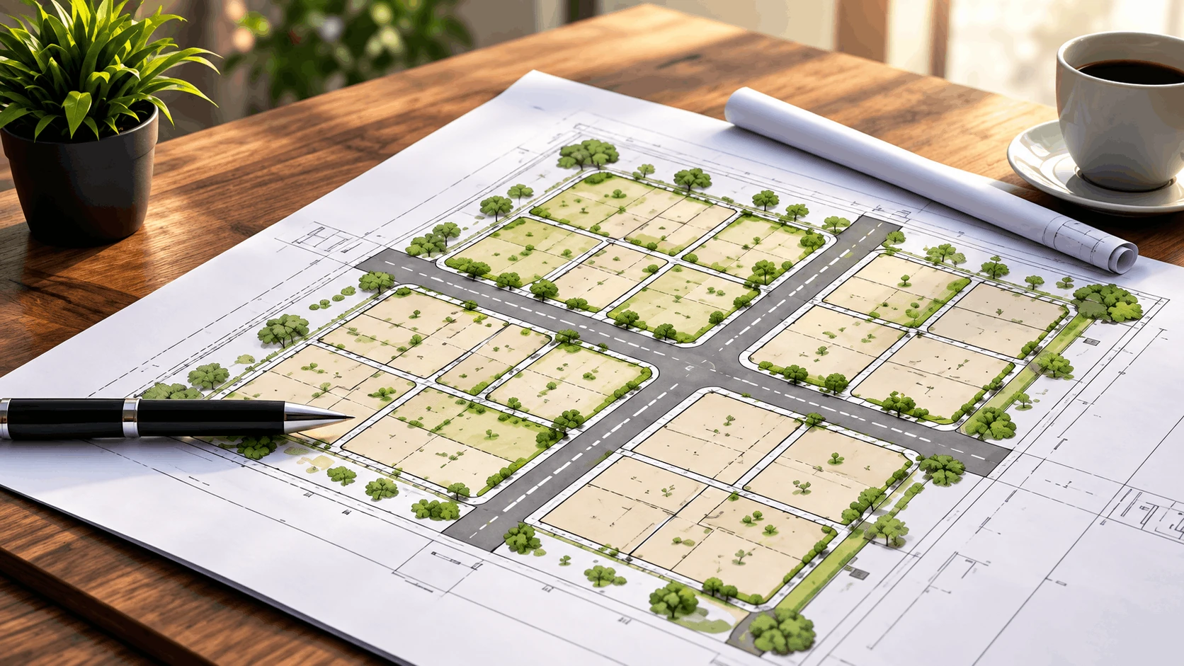 Residential plotted layout used to compare Sohna plot prices, roads and plot dimensions